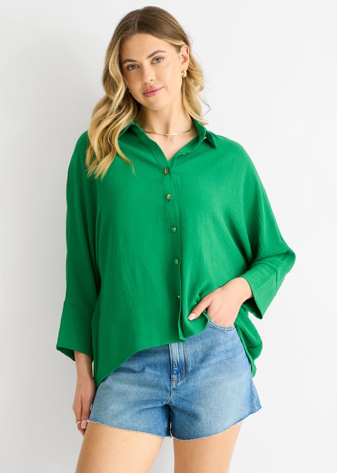 Blusa de Kimono Verde Medio - Image 2