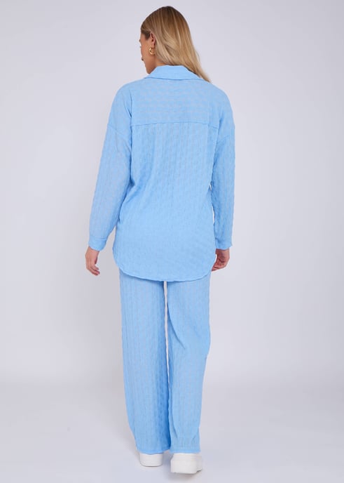 Camisa azul cielo de manga larga con textura - Image 4
