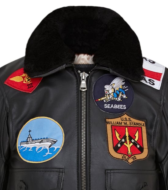 Chaqueta bomber de cuero negra A2 Top Gun para mujer - Primavera - Image 6