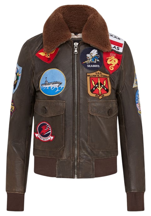 Chaqueta bomber de cuero negra A2 Top Gun para mujer - Kimberley - Image 2