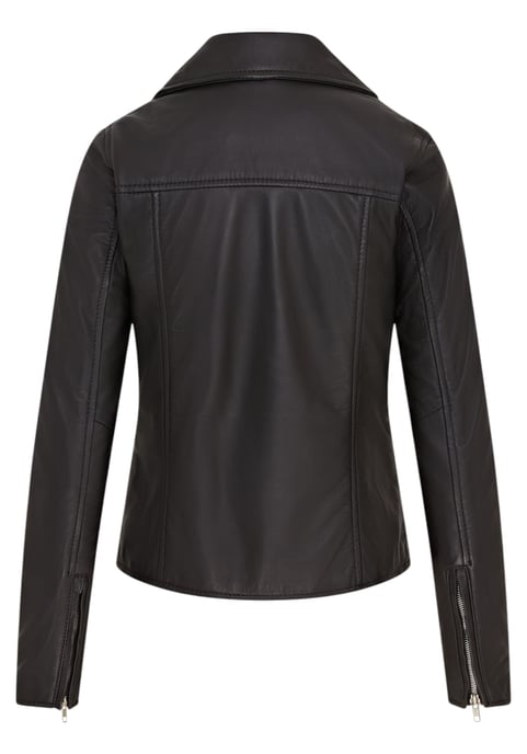 Chaqueta de cuero motera clásica Brando negra para mujer - Broome - Image 4
