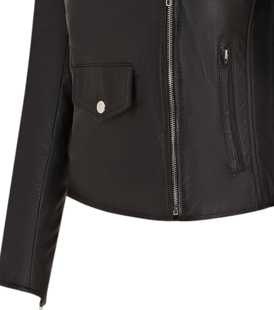 Chaqueta de cuero motera clásica Brando negra para mujer - Broome - Image 6