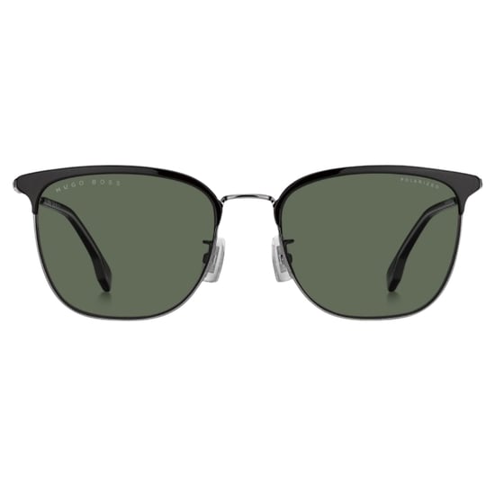 Gafas de sol Hugo Boss Green PZ con montura de rutenio oscuro y lentes negras - Image 1