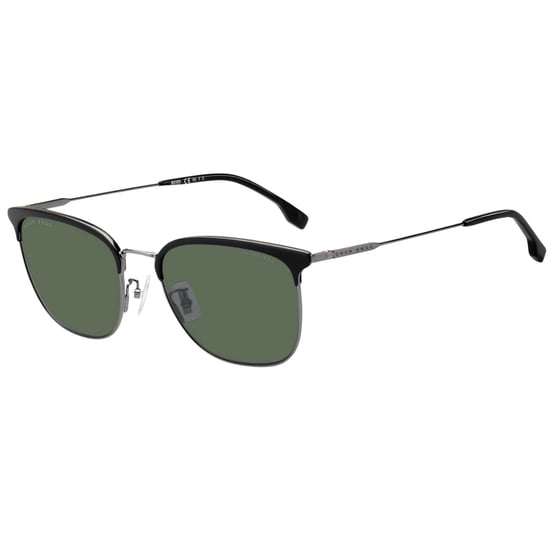 Gafas de sol Hugo Boss Green PZ con montura de rutenio oscuro y lentes negras - Image 2