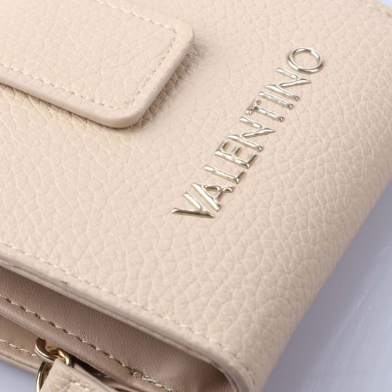Cartera con cierre tipo zip Valentino Alexia en beige - Image 6