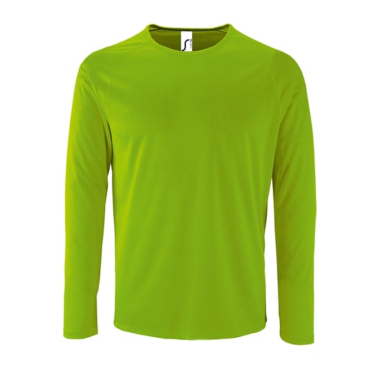 SOLS Mens Sporty Long Sleeve Performance T-Shirt (Neon Green) - Image 1