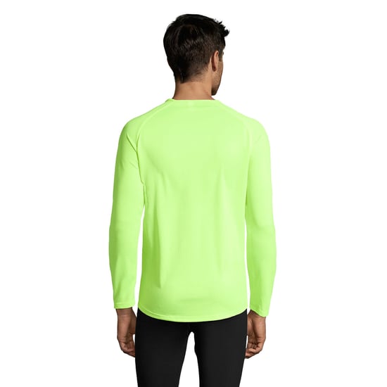 SOLS Mens Sporty Long Sleeve Performance T-Shirt (Neon Green) - Image 2