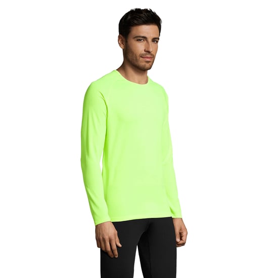 SOLS Mens Sporty Long Sleeve Performance T-Shirt (Neon Green) - Image 6
