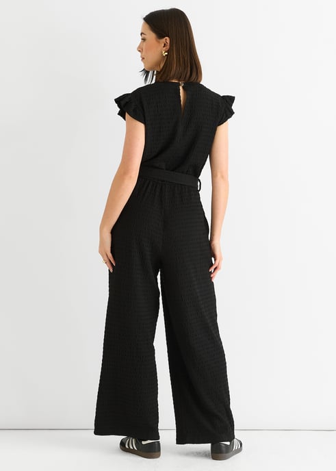 Mono elástico negro con volante y cintura elástica - Image 4