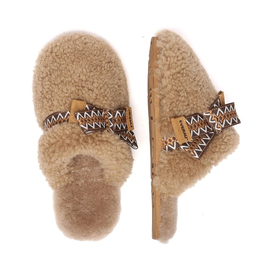 EVER AU Australia Mujeres Pantuflas de Piel de Oveja Moorhen con Lazo - Image 3