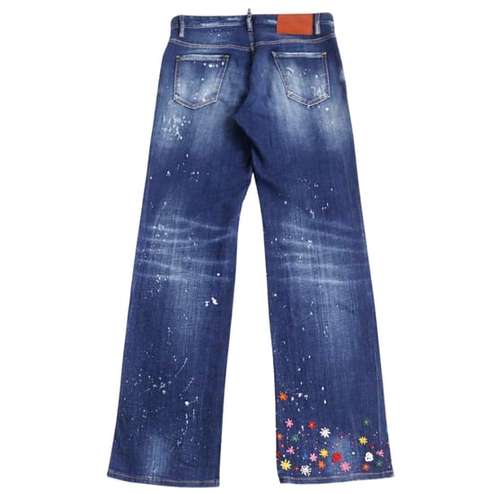 Vaqueros Azules Con Estampado Floral Roadie Jean De Dsquared2 - Image 2
