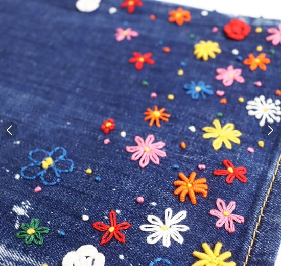 Vaqueros Azules Con Estampado Floral Roadie Jean De Dsquared2 - Image 4