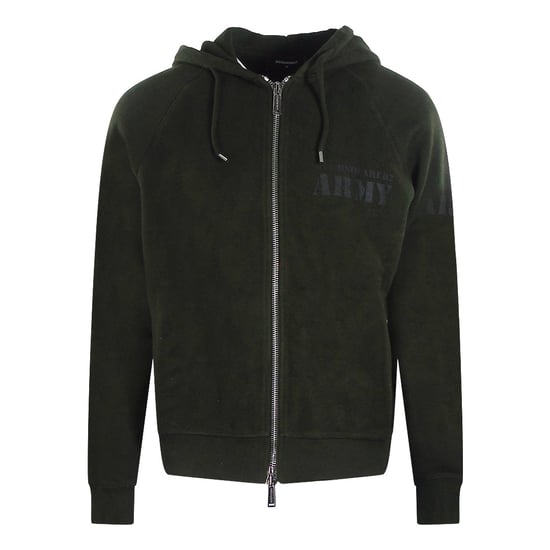 Sudadera Con Capucha Verde Militar Con Logotipo Del Ejército De Dsquared2 - Image 1