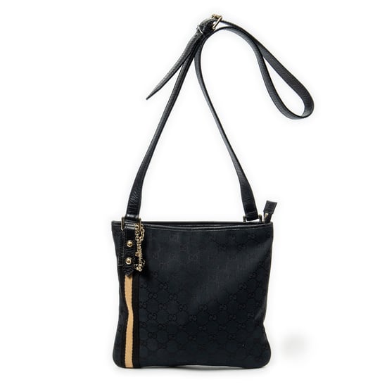 Gucci Web Jolicoeur Crossbody en Negro Lienzo - Image 1