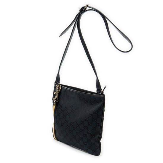 Gucci Web Jolicoeur Crossbody en Negro Lienzo - Image 2