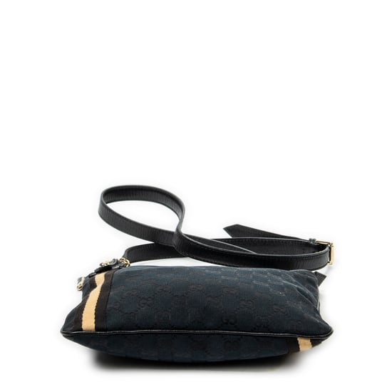 Gucci Web Jolicoeur Crossbody en Negro Lienzo - Image 6
