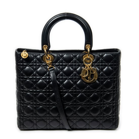 Dior Large Lady Dior Zip en Negro Piel de becerro - Image 1