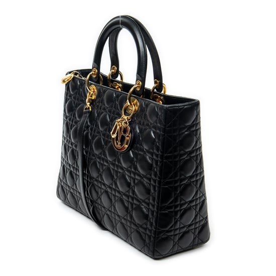 Dior Large Lady Dior Zip en Negro Piel de becerro - Image 2