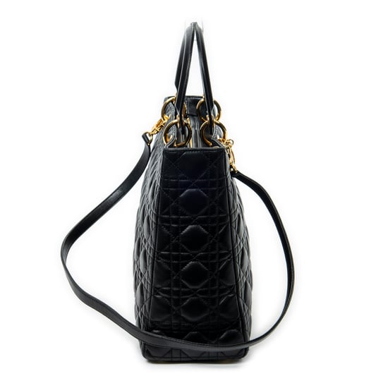 Dior Large Lady Dior Zip en Negro Piel de becerro - Image 4