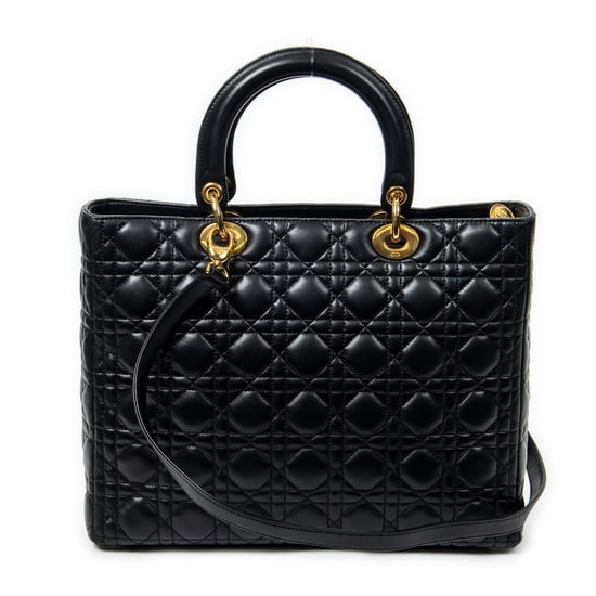 Dior Large Lady Dior Zip en Negro Piel de becerro - Image 5