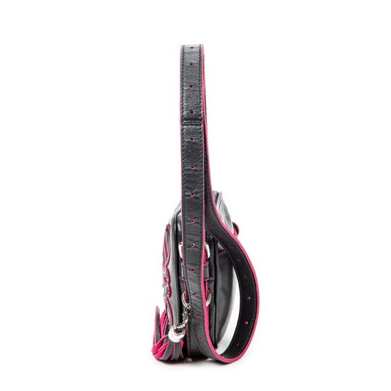 Loewe Mini Anagram Tassel Crossbody en Negro/Morado Piel de becerro - Image 3