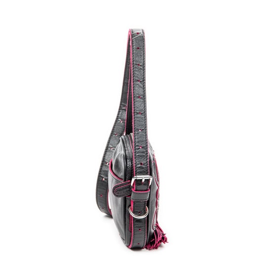 Loewe Mini Anagram Tassel Crossbody en Negro/Morado Piel de becerro - Image 4