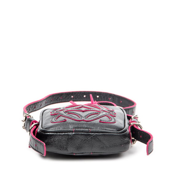 Loewe Mini Anagram Tassel Crossbody en Negro/Morado Piel de becerro - Image 6