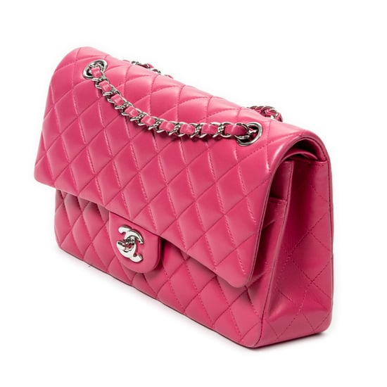 Chanel Classic Double Flap 26 en Rosa Piel de becerro - Image 2