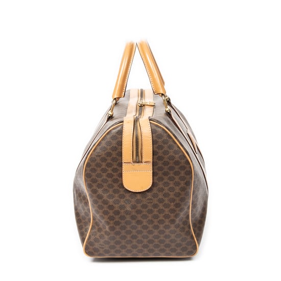 Celine Vintage Medium Travel Boston  en Marrón/Beige Lona recubierta - Image 4