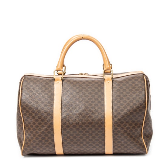 Celine Vintage Medium Travel Boston  en Marrón/Beige Lona recubierta - Image 5