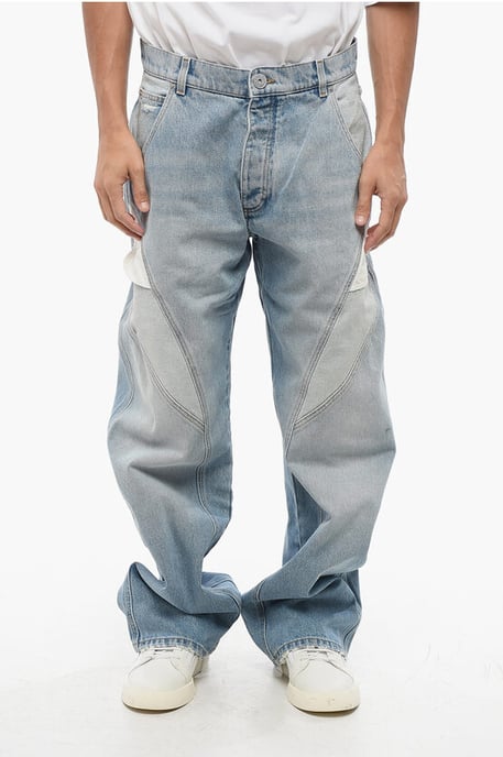 Vaqueros holgados con detalles en contraste de 26 cm en azul - Image 1