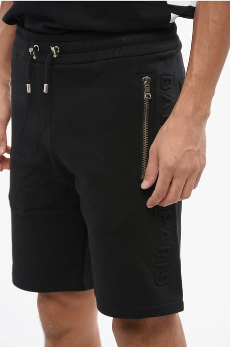 Pantalones cortos negros con banda lateral y logo de jersey - Image 3