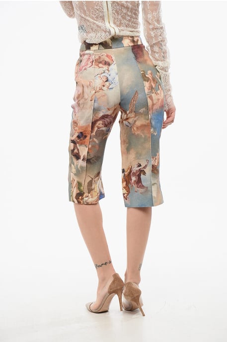 Bermudas de lino estampado multicolor - Image 2