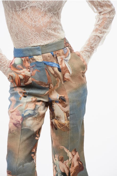Bermudas de lino estampado multicolor - Image 3
