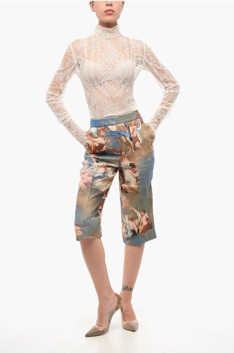 Bermudas de lino estampado multicolor - Image 4