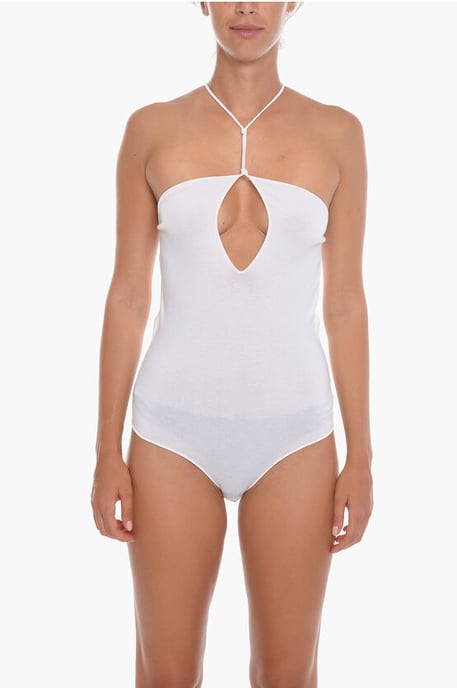 Body GAUGE de mezcla de cachemira con espalda descubierta en blanco - Image 1