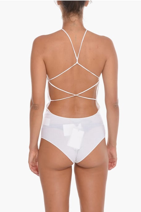 Body GAUGE de mezcla de cachemira con espalda descubierta en blanco - Image 2