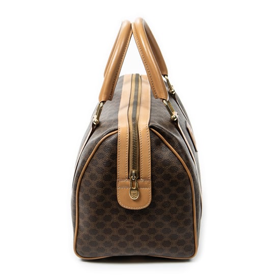 Celine Vintage Small Boston  en Beige/Marrón Lona recubierta - Image 4