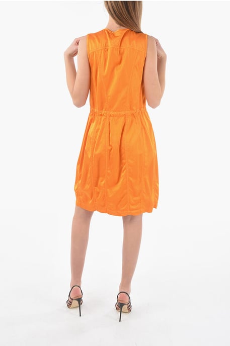 Minivestido utilitario con cierre de cremallera en color naranja - Image 2