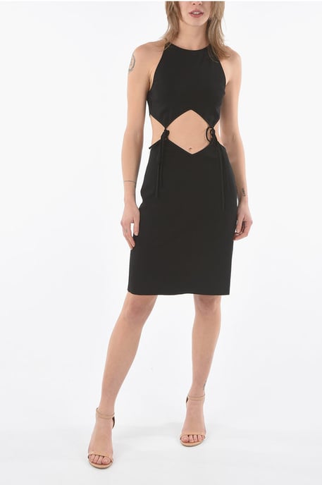 Minivestido con detalle de abertura y cordones en negro - Image 1