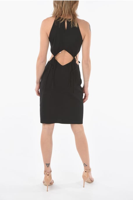 Minivestido con detalle de abertura y cordones en negro - Image 2