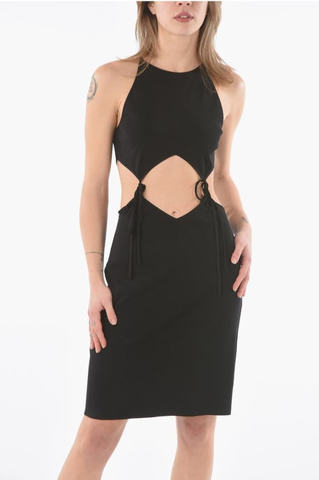 Minivestido con detalle de abertura y cordones en negro - Image 4