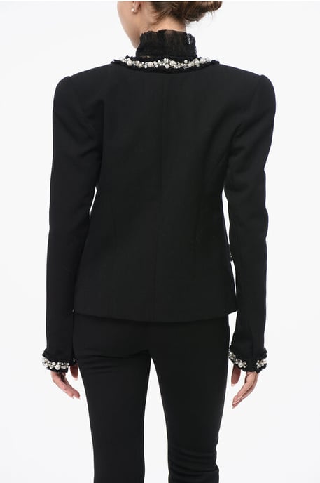 Balzer sin cuello con perlas decorativas en negro - Image 2