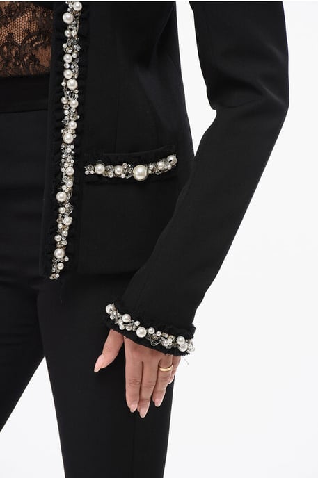 Balzer sin cuello con perlas decorativas en negro - Image 3