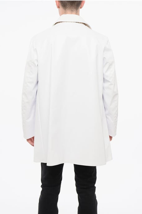Gabardina impermeable MM14 con cuello de terciopelo en color blanco - Image 2