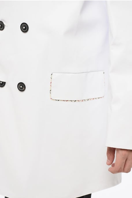 Gabardina impermeable MM14 con cuello de terciopelo en color blanco - Image 3
