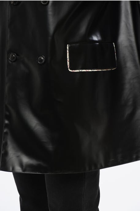 Gabardina impermeable MM4 MM14 con cuello de terciopelo en color negro - Image 3