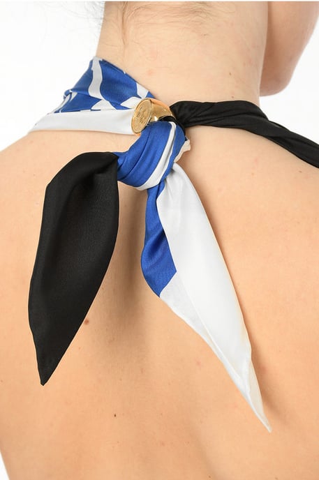 Vestido drapeado de cuello halter ZEBRA en azul - Image 4