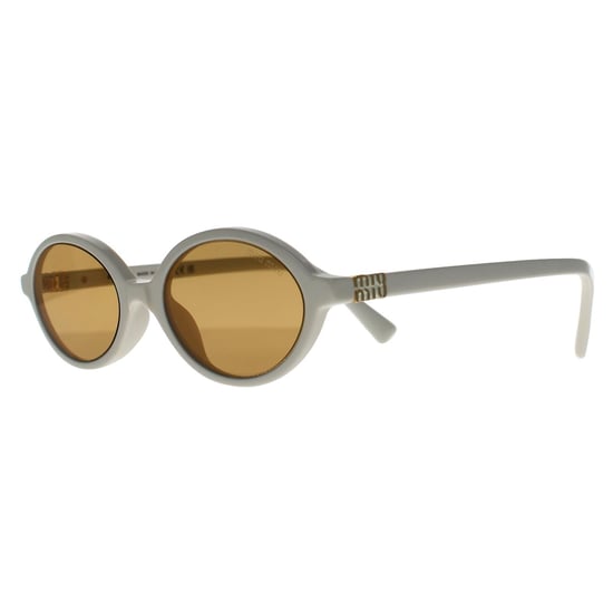 Miu Miu Naranja Blanco Ovalado para Mujer con Espejo Interno Plateado MU04ZS - Image 2