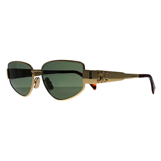 Celine Cat Eye Womens Shiny Endura Gold Green Metal Triomphe CL40293U - Image 2